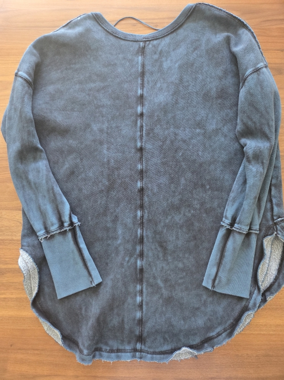 Free People Westeros Pullover V-neck Oversized Sweatshirt, Indigo Blue, Small - Picture 7 of 9